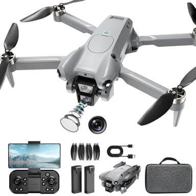 ASFSFQ PRO Drone with Camera for Adults 4K,Brushless Motors Drone for Kids Beginners,40mins Flight Time with 2 Batteries,FPV Foldable RC Quadcopter,Toys Gifts for Teen Boys Girls, Beginner（Grey）