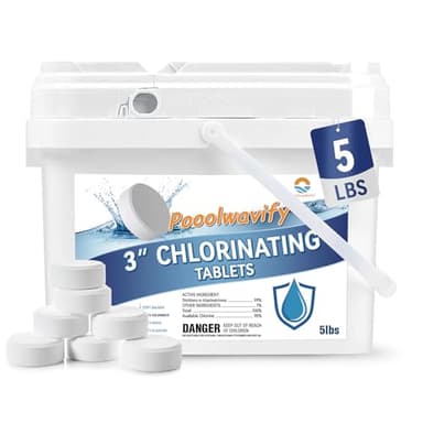 3 Inch Chlorine Tablets for Swimming Pools & Spas | 90% Available Chlorine Trichlor Pool Tablets | Long-Lasting Slow Dissolving Sanitizer for Clean & Clear Water (3inch-5Lbs)