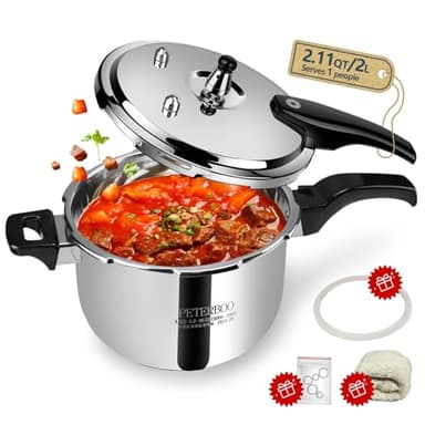 Premium Stainless Steel Small Pressure Cooker 2 quart | 8 Safety Features & Quick Cooking | stovetop pressure cookers;instant pot pressure cooker;olla de presion mini pressure cooker 2+qt