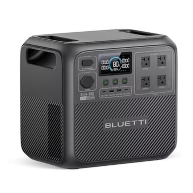 BLUETTI Elite 200 V2 Portable Power Station, 2073.6Wh LFP Battery Backup w/ 4 2600W AC Outlets (3900W Power Lifting), 0-80% Fast Charging in 50 Min, Solar Generator for Camping, Off-grid and Emergency