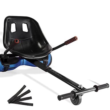 Hishine Hoverboard Seat Attachment 265lbs Capacity, 25"-33.3" Adjustable Length Hover Board Go Kart Accessory w/Comfortable&Sturdy Seat,Go Cart Compatible with 6.5” 8” 10” Hoverboard,Kids Adults