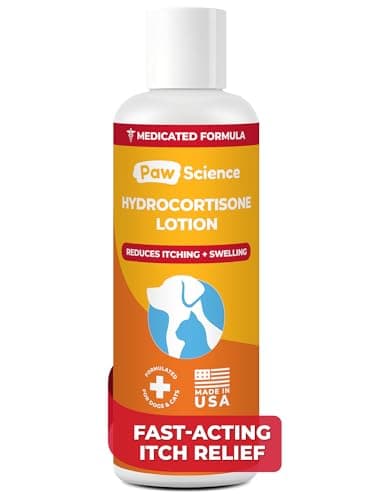 Paw Science Anti-Itch Hydrocortisone Moisturizing Lotion for Dogs & Cats – Hot Spot Treatment, Dog Itching Skin Relief, Itchy Hotspots Cream, Medicated Ointment for Irritation & Rash