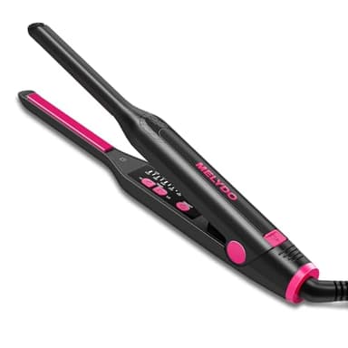 MELYDO Small Flat Irons for Short Hair, 3/10" Pencil Flat Iron with Adjustable Temp Mini Hair Straightener for Edges Pixie Cut and Bangs, Tiny Hair Straightener with Floating Plates, Auto Shut Off