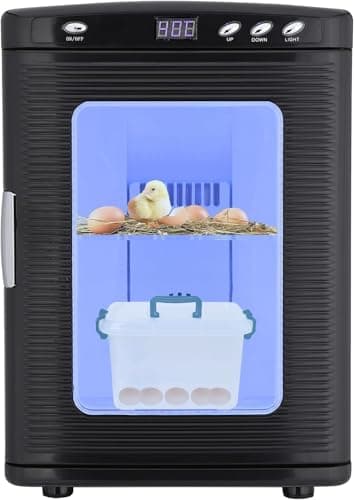 25L Reptile Egg Incubator with Cooling & Heating - Portable Scientific Lab Incubator, 10°c-60°c Temperature Control, 12V/110V Digital Incubator for Small Reptiles Hatching,Black