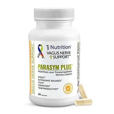 TJ Nutrition Parasym Plus Vagus Nerve Support, Patented Digestive Nutritional Supplements, Energy Booster for Men and Women, Memory Supplement for Brain, Gentle Immune System Support, 60 Capsules