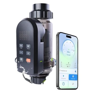 HOUSOUTION Salt Water Pool Chlorinator System, Salt Chlorine Generator with Smart App Control, Saltwater Pool System, Chlorinator for Inground Pool, Salt Cell for Pool, Up to 40,000 Gallon Pool