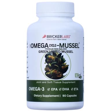 Bricker Labs Omega Cyclo - Mussel Joint Health Supplement, Premium New Zealand Green Lipped Mussel, Full Spectrum Omega Joint Supplements for Joint Health and Comfort, 90 Capsules