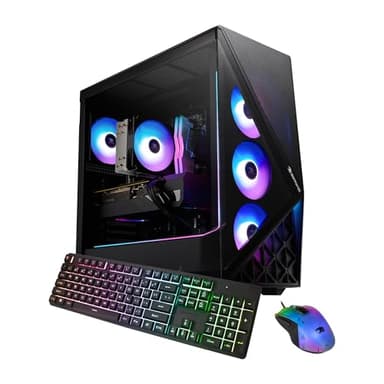 iBUYPOWER Slate Gaming PC Desktop Intel Core Ultra 7 265F CPU, NVIDIA GeForce RTX 5060 8GB GPU, 32GB DDR5 RGB 5200MHz RAM, 1TB NVMe SSD, Windows 11 Home, Computer w/Keyboard and Mouse - SBI7N5603