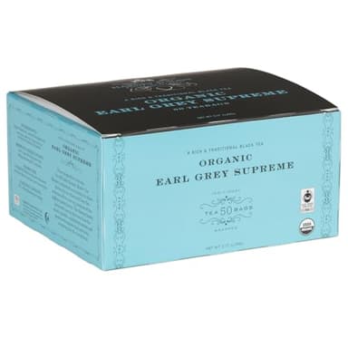 Harney & Sons Organic Earl Grey Supreme | Box of 50 Organic Earl Grey Tea Bags with Black Tea & Bergamot Oil, Individually Wrapped Teabags