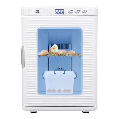 25L Reptile Egg Incubator with Cooling & Heating - Portable Scientific Lab Incubator, 10°c-60°c Temperature Control, 12V/110V Digital Incubator for Small Reptiles Hatching,White