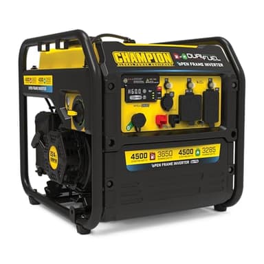 Champion Power Equipment 4,500-Watt Electric Start Dual Fuel RV Ready Portable Open Frame Inverter Generator with Quiet Technology and CO Shield®