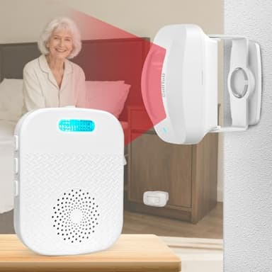 CallToU Bed Alarms for Elderly/Dementia Patients who Wander, Portable Pager & Sensor with Vibration and Silent Alert Features, Fall Prevention Alert for Home Hospital Care, Room Monitor.