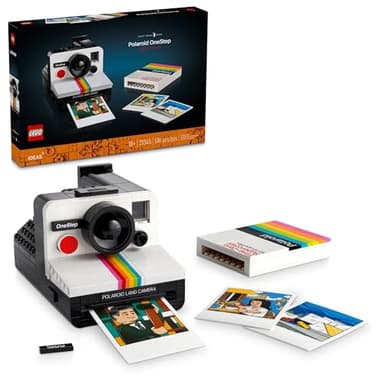 LEGO Ideas Polaroid OneStep SX-70 Building Set for Adults - Vintage Polaroid Model DIY Craft Kit, Ages 18+ - Gift for Birthdays - 21345