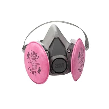 3M Half Facepiece Reusable Respirator Assembly Kit 6391, Size Large, P100, Lightweight, Comfortable, Easy to Adjust, Includes 2091 Particulate Filter, Welding, Soldering, Asbestos