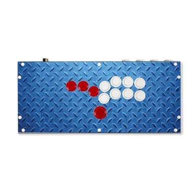 Gaming Skin Compatible with Hit Box (PS4/PC) - Blue Gridiron - Premium 3M Vinyl Protective Wrap Decal Cover - Easy to Apply | Crafted in The USA by MightySkins