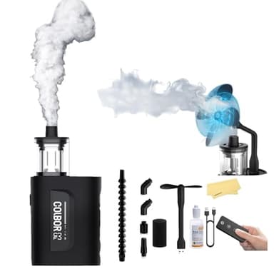 COLBOR CF3 Fog Machine 30W Portable Fog Machine Mini Fogger for Photography with 60° Tilt-Protection for Outdoor Party Cosplay Halloween Rechargeable Smoke Machine Fog