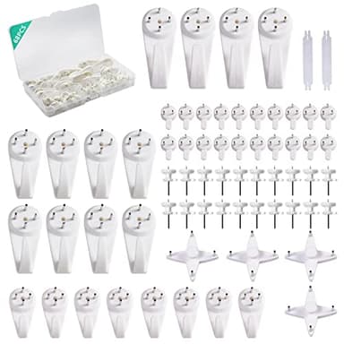 Picture Hanging Kit， No Damage Wall Hangers for Frame，68pcs Invisible Nails for Concrete， Hardwall and Cement Wall (Mix)