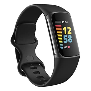 Replacement Bands Compatible with Fitbit Charge 5/6, Silicone Fitness Sport Wristbands for Women/Men, Large, Black