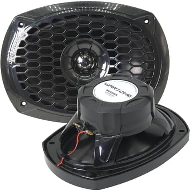 Warzone WZ69MK 6x9-Inch 2-Way Marine Speaker, 1200W Max, 4 Ohms, 20oz Magnet, Black Injection Cone with Rubber Edge for Boats and Outdoor Audio (2 Speakers)