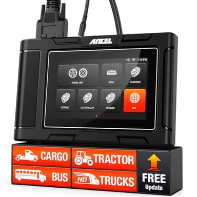 ANCEL HD3400 Pro Heavy Duty Truck Scanner | DPF Regeneration, Lifetime Free Update, Compatible with Commercial Vehicles with Cummins, Paccar, Caterpillar, Detroit, Volvo, Mack, International Engines