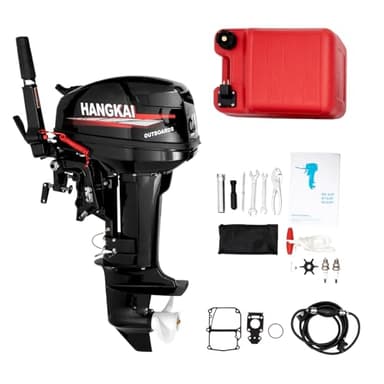 Gbonklong HANGKAI 2 Stroke Outboard Motor,18HP 246CC Boat Motor-Short Shaft, Heavy Duty Inflatable Fishing Boat Engine, Aluminum Alloy Gas Boat Motor with Water Cooling System