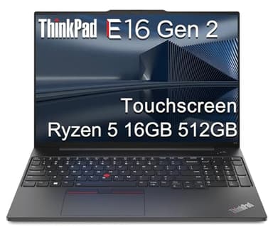 Lenovo ThinkPad E16 Gen 2 Business Laptop (16" FHD+ Touchscreen, AMD Ryzen 5 7535U (> Intel i7-1255U), 16GB DDR5 RAM, 512GB SSD) Fingerprint Reader, Webcam, Ethernet, Win 11 Pro w/ Copilot, Black