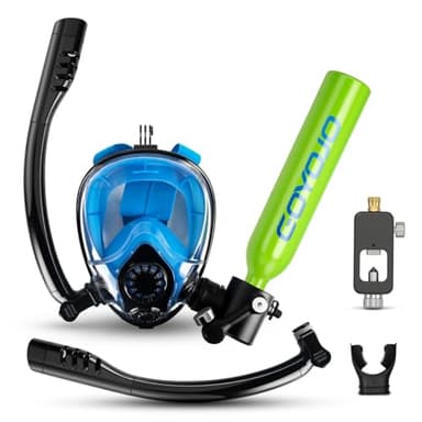 GOYOJO 0.5L Mini Scuba Tank with Snorkel Mask – Portable Underwater Air Supply for Snorkeling & Shallow Dives, DOT‑Certified 5–8 Min Underwater Breath System