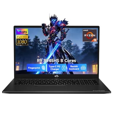 NIMO 17.3" Gaming Laptop, AMD Ryzen 9 8945HS (8C/16T, Up to 5.2GHz), 64GB DDR5 RAM 2TB SSD, Radeon 780M Graphics, 100W PD Fast Charge, Fingerprint, AI-Powered Business & Gaming PC, Win 11
