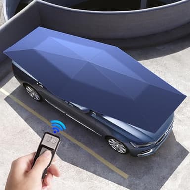 Naturalpowev Automatic Car Umbrella, Auto-Manual 2 in 1 Folding Car Tent with Remote Controller, Carport Canopy Shelter for Most Models, Lightweight and Easy to Carry,5.2m