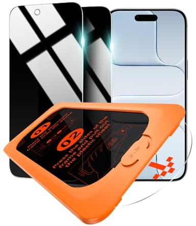 OMOTON Privacy Screen Protector for iPhone Air [Zero Failure Application], Tempered Glass for iPhone 17 Air with 9H+ Hardness & 12FT Military Grade Shatterproof, 100% Anti-Spy, Full Coverage Protection, 2 Pack