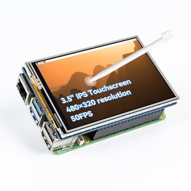 SunFounder 3.5 Inch 480x320 Touch Screen IPS LCD SPI Display Monitor with Stylus for Raspberry Pi 5/4B/Pironman 5/Max, 50 FPS, 65K Colors, 40pin, Trixie, Ubuntu, Kali Linux, RetroPie