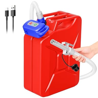 Nitigo Fuel Transfer Pump Electric With Auto-Stop Sensor Leak Protection, 3.2GPM 72" Long Hose Lithium Battery Rechargeable Portable Automatic Gas Can Pump, for Gasoline/Diesel/Kerosene/Water, Blue