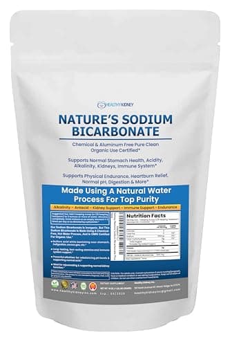 Nature’s Sodium Bicarbonate Organic Use Aluminum Free Baking Soda. No Chemical Pure Baking Soda Powder For Health & Wellness. Sodium Bicarbonate 1lb