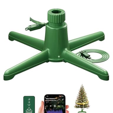 DG-Direct Musical 360° Rotating Christmas Tree Stand with Remote, Anti-Tilt Silent Spin Base, 3 Light Output Ports (800W), Fits 9ft 120lb Artificial Trees, Compatible with 1.25–2in Poles