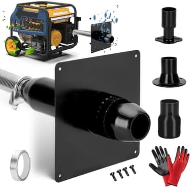 Generator Exhaust Extension Silencer Kit with Three Universal Adapters Compatible ALL Portable Generators with ALL-IN-ONE KIT,Insulated Through-Wall Mounting Plate Safely Vent Exhaust Reduce Noise 55%