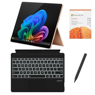Microsoft Surface Pro 13" 3K 120Hz OLED Touchscreen 2-in-1 Tablet Laptop, 12-Core Snapdragon 45 Tops NPU, 16GB RAM 512GB SSD, Backlit Keyboard, Stylus, MS 365, 14-hr Battery, Copilot+, Win 11 Pro