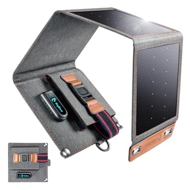 [Upgraded Tiny Solar Charger] BigBlue 14W SunPower Solar Panels with USB-A Port(5V/2.4A Max), IPX4 Waterproof, Portable Solar Phone Charger Compatible with iPhone X/8/7, Tablet, Samsung LG etc