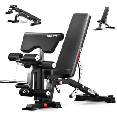 KeppiFitness Adjustable Weight Bench, Bench3000 MAX Heavy Duty Workout Bench Press with Leg Extension and Preacher Pad for Home Gym Fitness, Flat Incline Decline Sit Up Bench