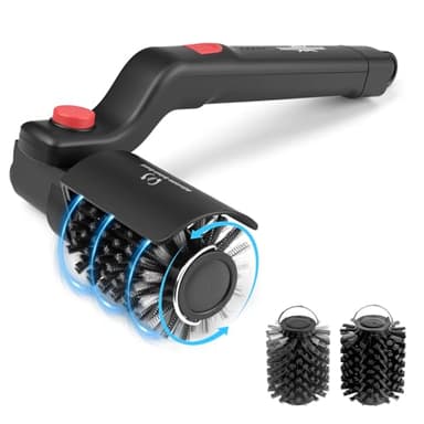 XUDAKAIXIN Electric Rotary Grill Brush with 1 Replacement Head,Cordless Rechargeable Grill Cleaning Brush with Adjustable Angle,No Bristle Shedding,Gifts for Men/Dad