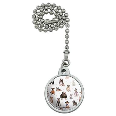 GRAPHICS & MORE Cool Dogs in Outfits Paw Print Pattern Ceiling Fan and Light Pull Chain