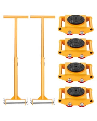 VEVOR Machine Skate, 6T Machinery Skate Dolly, 13228 lbs Machinery Moving Skate, Machinery Mover Skate with 360° Rotation Cap and PU Directional Rollers, Heavy Duty Industrial Moving Equipment, Yellow