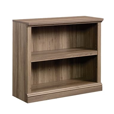 Sauder 2 Tier Book Shelf Wooden Bookcase Multipurpose Bookshelf for Home Office, Living Room, in Salt Oak