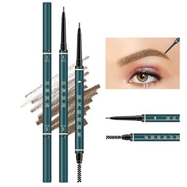 Thin Eyebrow Pencil,3 Pcs Waterproof brown eyebrow pencil with Spoolie Brush, Longwearing for Perfect Brows, Professional, Precision, Defines,Mechanical Pencil,Eye Brow Pencils for Women Brown BECHY