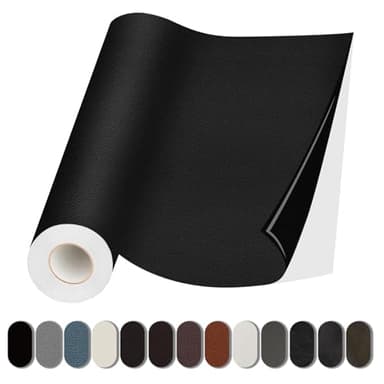 Lifeshoon Leather Repair Patch, 17X79 Inch Self Adhesive Leather Repair, Large Vinyl Patch Tape for Couches, Furniture, Car Seats, Cabinets, Wall, Handbags （Black, 17X79 Inch）