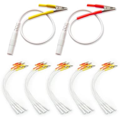 TENS Unit Alligator Clips Cable: 20pcs BesCable TENS Lead Wires with Alligator Clips for TENS Unit Physiotherapy Machine for Dry Needling Needles - 10pcs Red + 10pcs Yellow