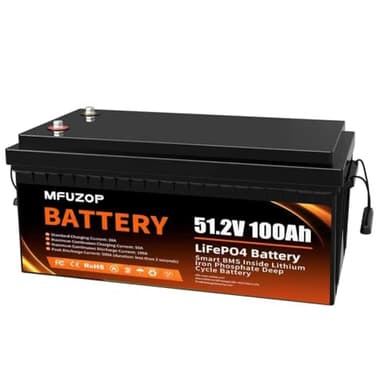 48V Lithium Battery for Golf Cart, 48V 100Ah LiFePO4 Battery with 200A Smart BMS, 5.12kWh Capacity, 15000+ Cycles Deep Cycle, Perfect Golf Cart Batteries for Solar, RV and Off-Grid Use