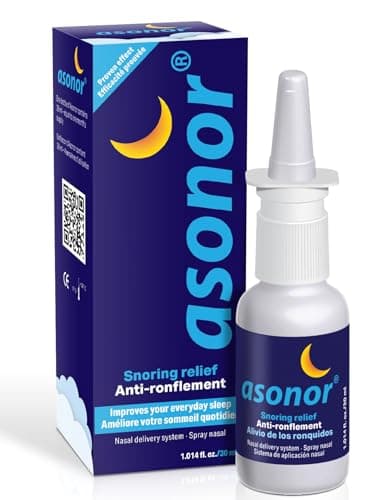 Asonor Snoring Nasal Spray - Fast Snore Stopper Drops for Better Sleep, Natural Breathing Relief - Helps Open The Throat & Air Passage While Sleeping - No Pain, Natural Anti Snoring Solution - 30ml