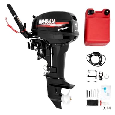 DUIBAII 2 Stroke 18 HP HangKai Outboard Motor Boat Engine, Heavy Duty CDI Water Cooling System Short Shaft, CDI Ignition System for Motorboat, Fishing Boat, Wooden Boat and Rubber Boat