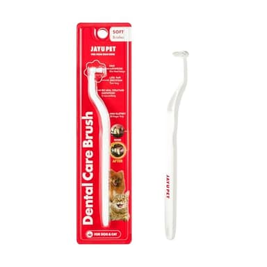 JAYU PET Dental Care Brush (Soft Bristles) 1ea - Dog Toothbrush, Cat Toothbrush, Dental Care for Kitten and Small Dogs, Removing Old Plaque and Tartar, Cat Teeth Brushing & Easy Cleaning