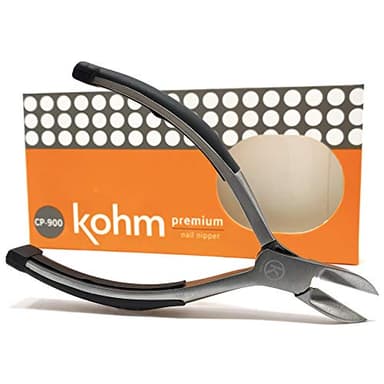 Kohm Toenail Clippers | Soft Rubber Handle for Easy Use & Precision Sharp Cutting | Thick, Fungal & Ingrown Nail Cutter for Men, Women, Seniors & Pets